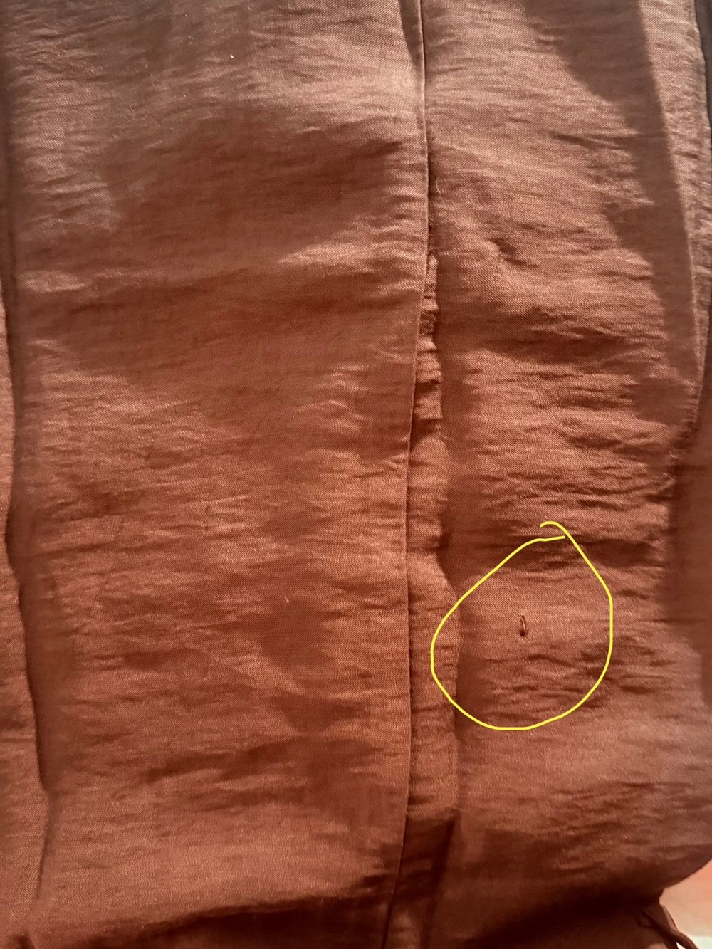Zara Brown Cap-Sleeve Midi Shirt Dress NWT (small flaw pic 6) - Picture 7 of 8